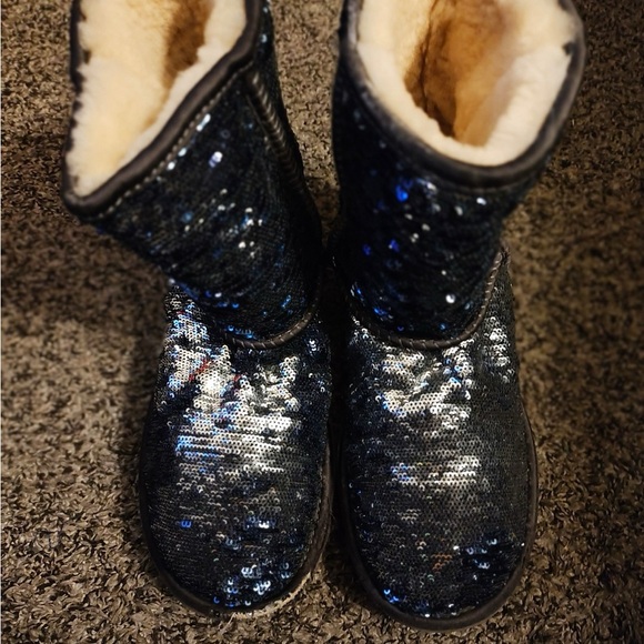 UGG Sparkly Blue and Silver Boots - Picture 2 of 5